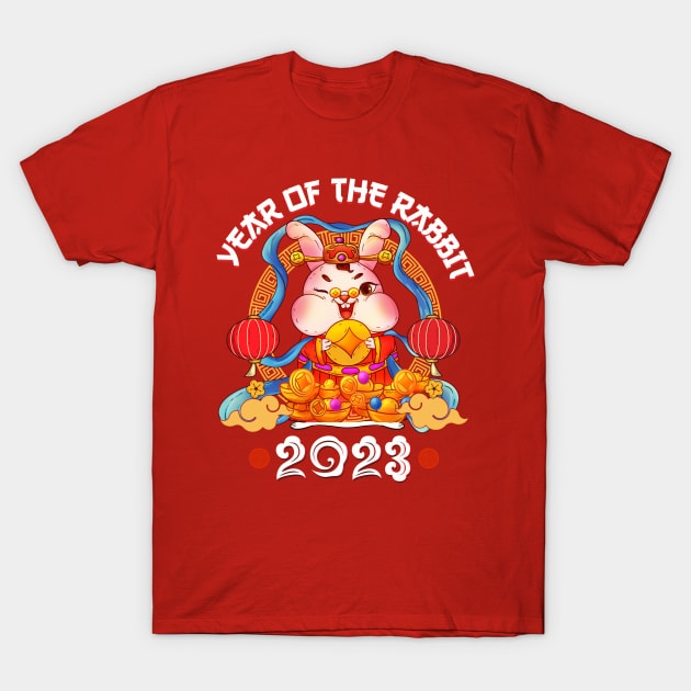 Happy Chinese New Year 2023 - Year Of The Rabbit Zodiac 2023 T-Shirt by Jhon Towel